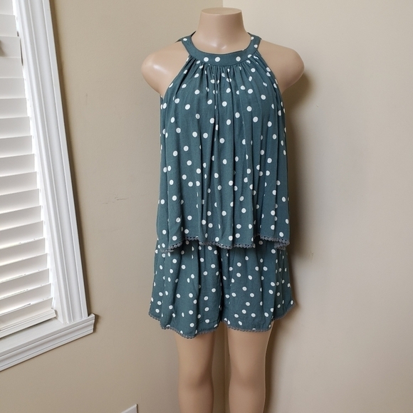 bndi Pants - BNDI Open Back Polka Dot Romper